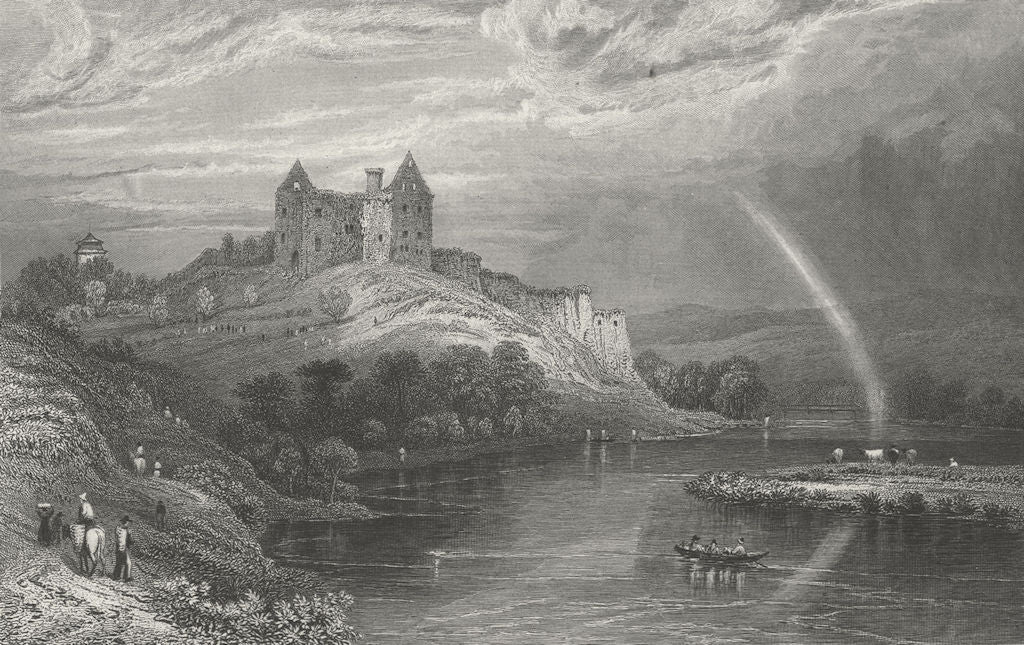 GERMANY. Ruins, Burkheim. Tombleson boats 1830 old antique print picture